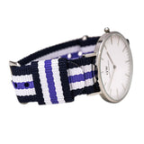 Daniel Wellington Classic Trinity White Dial Three Tone Nylon Strap Watch For Women - 0609DW Authentic Buy Shop Now