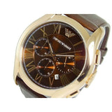 Emporio Armani Chronograph Brown Dial Brown Leather Strap Watch For Men - AR1701 Authentic Buy Shop Now