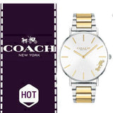 Coach Perry Silver Dial Two Tone Steel Strap Watch for Women - 14503347 Authentic Buy Shop Now
