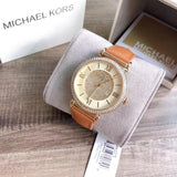 Michael Kors Catlin Champagne Dial Brown Leather Strap Watch for Women - MK2375 Authentic Buy Shop Now