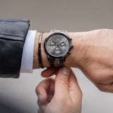 Daniel Wellington Iconic Link Chronograph Grey Dial Grey Steel Strap Watch for Men - DW00100643 Authentic Buy Shop Now
