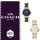 Coach Sport Ceramic Blue Dial Two Tone Steel Strap Watch for Women - 14502462 Authentic Buy Shop Now