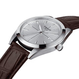Tissot Gentleman Silver Dial Brown Leather Strap Watch For Men - T127.410.16.031.00 Authentic Buy Shop Now