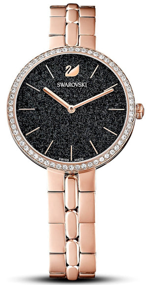 Swarovski Cosmopolitan Black Dial Rose Gold Steel Strap Watch for Women - 5517797 Authentic Buy Shop Now