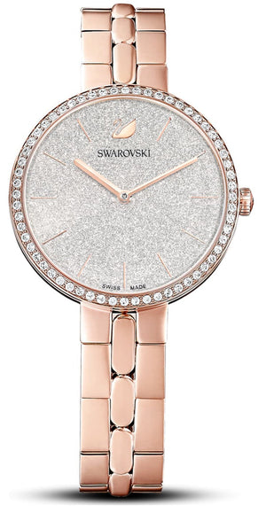 Swarovski Cosmopolitan Diamond Powder Silver Dial Rose Gold Steel Strap Watch for Women - 5517803 Authentic Buy Shop Now