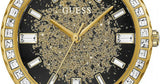 Guess Night Life Diamonds Black Dial Gold Steel Strap Watch for Women - GW0405L2 Authentic Buy Shop Now