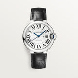 Cartier Ballon Bleu de Cartier Silver Dial Black Leather Strap Watch for Men - WSBB0026 Authentic Buy Shop Now