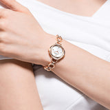Swarovski Crystal Flower Silver Dial Rose Gold Steel Strap Watch for Women - 5547626 Authentic Buy Shop Now