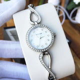 Bulova Crystals Quartz Mother of Pearl Dial Silver Steel Strap Watch for Women - 96X129 Authentic Buy Shop Now