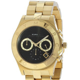 Marc Jacobs Blade Chronograph Black Dial Gold Steel Strap Watch for Women - MBM3309 Authentic Buy Shop Now