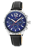Tommy Hilfiger Gavin Blue Dial Blue Leather Strap Watch for Men - 1791468 Authentic Buy Shop Now