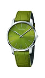 Calvin Klein City Green Dial Green Leather Strap Watch for Men - K2G211WL Authentic Buy Shop Now