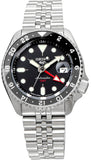 Seiko 5 Sports Automatic GMT Black Dial Silver Steel Strap Watch For Men - SSK001K1 Authentic Buy Shop Now