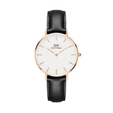 Daniel Wellington Petite Sheffield White Dial Black Leather Strap Watch For Women - DW00100174 Authentic Buy Shop Now