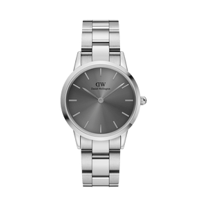 Daniel Wellington Link Grey Dial Silver Steel Strap Watch For Men - DW00100328 Authentic Buy Shop Now