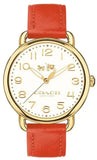 Coach Delancey Ivory Dial Orange Leather Strap Watch for Women - 14502719 Authentic Buy Shop Now