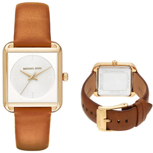 Michael Kors Lake White Dial Brown Leather Strap Watch For Women - MK2584 Authentic Buy Shop Now