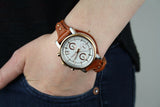 Fossil Boyfriend Chronograph White Dial Brown Leather Strap Watch for Women - ES3837 Authentic Buy Shop Now