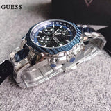 Guess Octane Chronograph Blue Dial Two Tone Steel Strap Watch for Men - W1046G2 Authentic Buy Shop Now