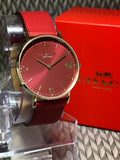Coach Perry Red Dial Red Leather Strap Watch for Women - 14503867 Authentic Buy Shop Now