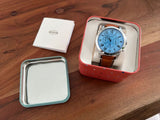 Fossil Grant Chronograph Blue Dial Brown Leather Strap Watch for Men - FS5184 Authentic Buy Shop Now