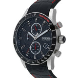 Hugo Boss Rafale Chronograph Black Dial Black Leather Strap Watch For Men - 1513390 Authentic Buy Shop Now