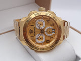 Versace Dylos Chronograph Gold Dial Gold Steel Strap Watch for Men - VQC040015 Authentic Buy Shop Now