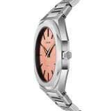 D1 Milano Ultra Thin Salmon Pink Dial Silver Steel Strap Watch for Men - D1-UTBJ26 Authentic Buy Shop Now
