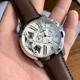 Fossil Grant Twist Multi-Function White Dial Brown Leather Strap Watch for Men - ME1144 Authentic Buy Shop Now