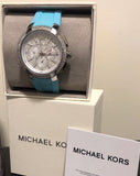 Michael Kors Sidney Multifunction Analog White Dial Turquoise Silicone Strap Watch For Women - MK7246 Authentic Buy Shop Now