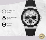 Guess Legacy White Dial Black Rubber Strap Watch For Men - W1049G3 Authentic Buy Shop Now