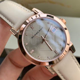 Burberry The City Diamonds Beige Dial Beige Leather Strap Watch for Women - BU9131 Authentic Buy Shop Now