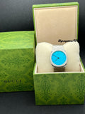 Gucci 25H Quartz Turquoise Dial Silver Steel Strap Watch For Women - YA163409 Authentic Buy Shop Now