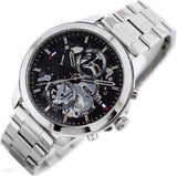 Tommy Hilfiger Henry Chronograph Black Dial Silver Steel Strap Watch For Men - 1710477 Authentic Buy Shop Now