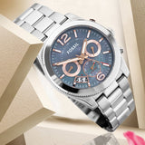 Fossil Perfect Boyfriend Mother of Pearl Blue Dial Silver Steel Strap Watch for Women - ES3880 Authentic Buy Shop Now