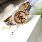 Michael Kors Parker Chronograph Gold Dial Two Tone Steel Strap Watch for Women - MK6109 Authentic Buy Shop Now