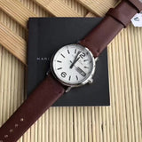Marc Jacobs Fergus White Dial Brown Leather Strap Watch for Women - MBM8649 Authentic Buy Shop Now