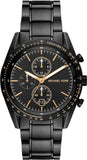Michael Kors Warren Chronograph Black Dial Black Steel Strap Watch For Men - MK9113 Authentic Buy Shop Now