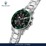 Maserati Competizione Chronograph Black Dial Silver Steel Strap Watch For Men - R8873600008 Authentic Buy Shop Now