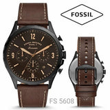 Fossil Forrester Chronograph Black Dial Brown Leather Strap Watch for Men - FS5608 Authentic Buy Shop Now