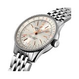 Breitling Navitimer Automatic 35 White Dial Silver Steel Strap Watch for Men - A17395F41G1A1 Authentic Buy Shop Now