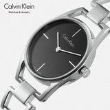 Calvin Klein Dainty Black Dial Silver Steel Strap Watch for Women - K7L23141 Authentic Buy Shop Now