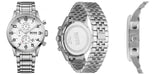 Hugo Boss Aeroliner Chronograph White Dial Silver Steel Strap Watch For Men - 1512445 Authentic Buy Shop Now