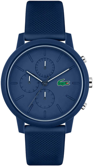 Lacoste 12.12 Chronograph Blue Dial Blue Silicone Strap Watch for Men - 2011244 Authentic Buy Shop Now