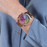 Guess Confetti Multifunction Multicolor Dial Rose Gold Steel Strap Watch For Women - GW0483L3 Authentic Buy Shop Now