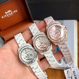 Coach Preston White Dial White Steel Strap Watch for Women - 14503464 Authentic Buy Shop Now