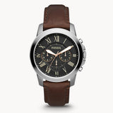 Fossil Grant Chronograph Black Dial Brown Leather Strap Watch for Men - FS4813 Authentic Buy Shop Now