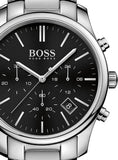 Hugo Boss Commander Black Dial Silver Steel Strap Watch for Men - 1513433 Authentic Buy Shop Now