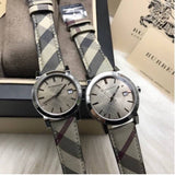 Burberry The City Beige Dial Chequered Brown Leather Strap Watch for Women - BU9029 Authentic Buy Shop Now