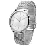 Calvin Klein Minimal Silver Dial Silver Mesh Bracelet Watch for Men - K3M21126 Authentic Buy Shop Now